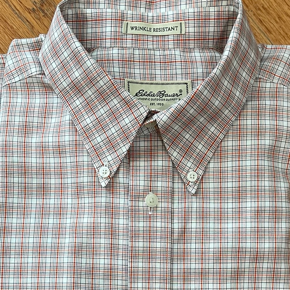 Eddie Bauer Men’s L Button Down Plaid Shirt